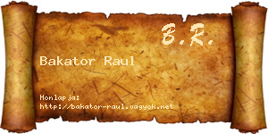 Bakator Raul névjegykártya